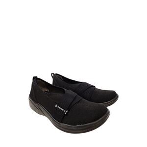 BZees Shoes Womens 8.5 M Niche III Slip On Sneakers Comfort Black Fabric Low Top